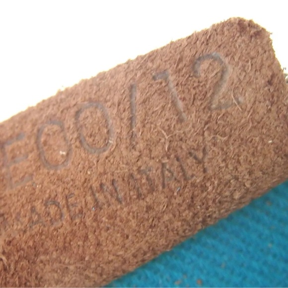 CELINE suede compact wallet coin purse color block switch blue brown tan - Picture 10 of 11